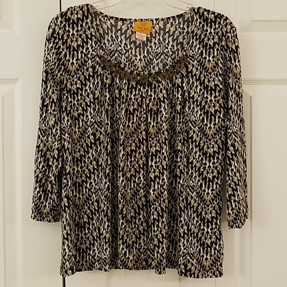 Blouse with Beaded Neckline